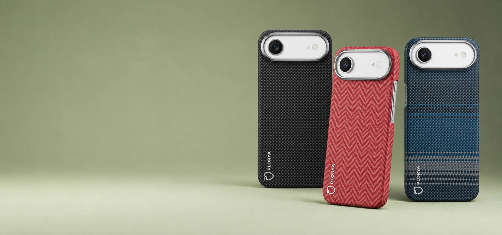 Three iPhone Airs are fitted with beautiful carbon fiber cases.
