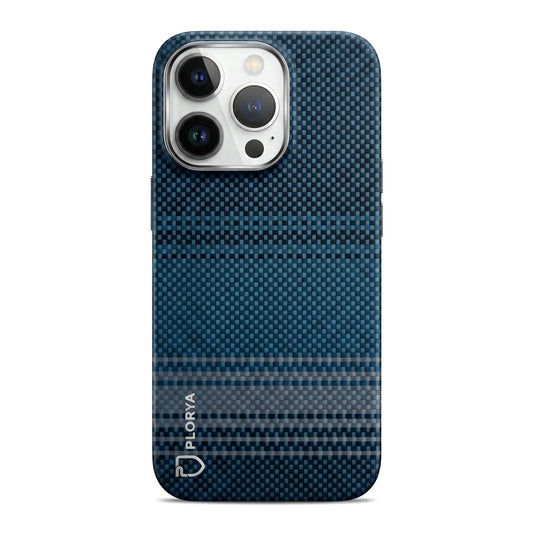 Plorya Blue Black Brown Striped Aramid Fiber Case