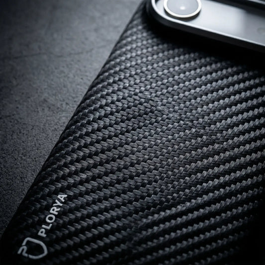 Plorya Black Fine Twill Aramid Fiber Case