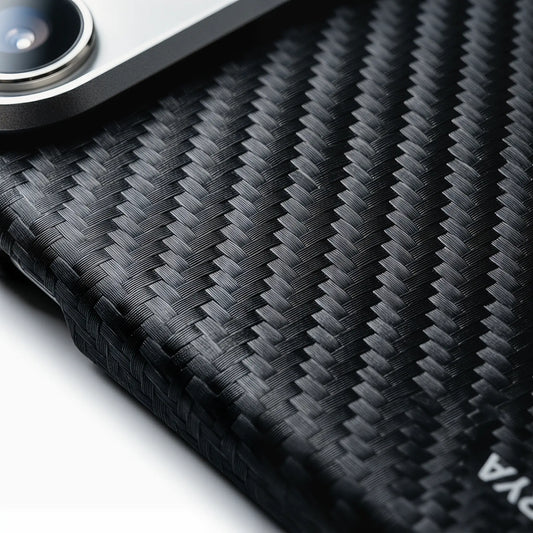 Plorya Black & Gray Twill Aramid Fiber Case